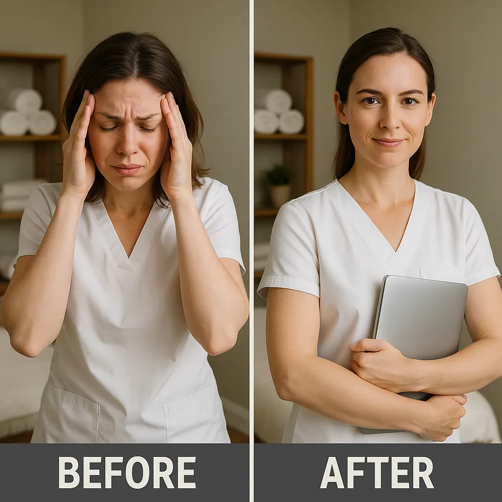 Before and after: stressed business owner becomes focused and productive with AI automation