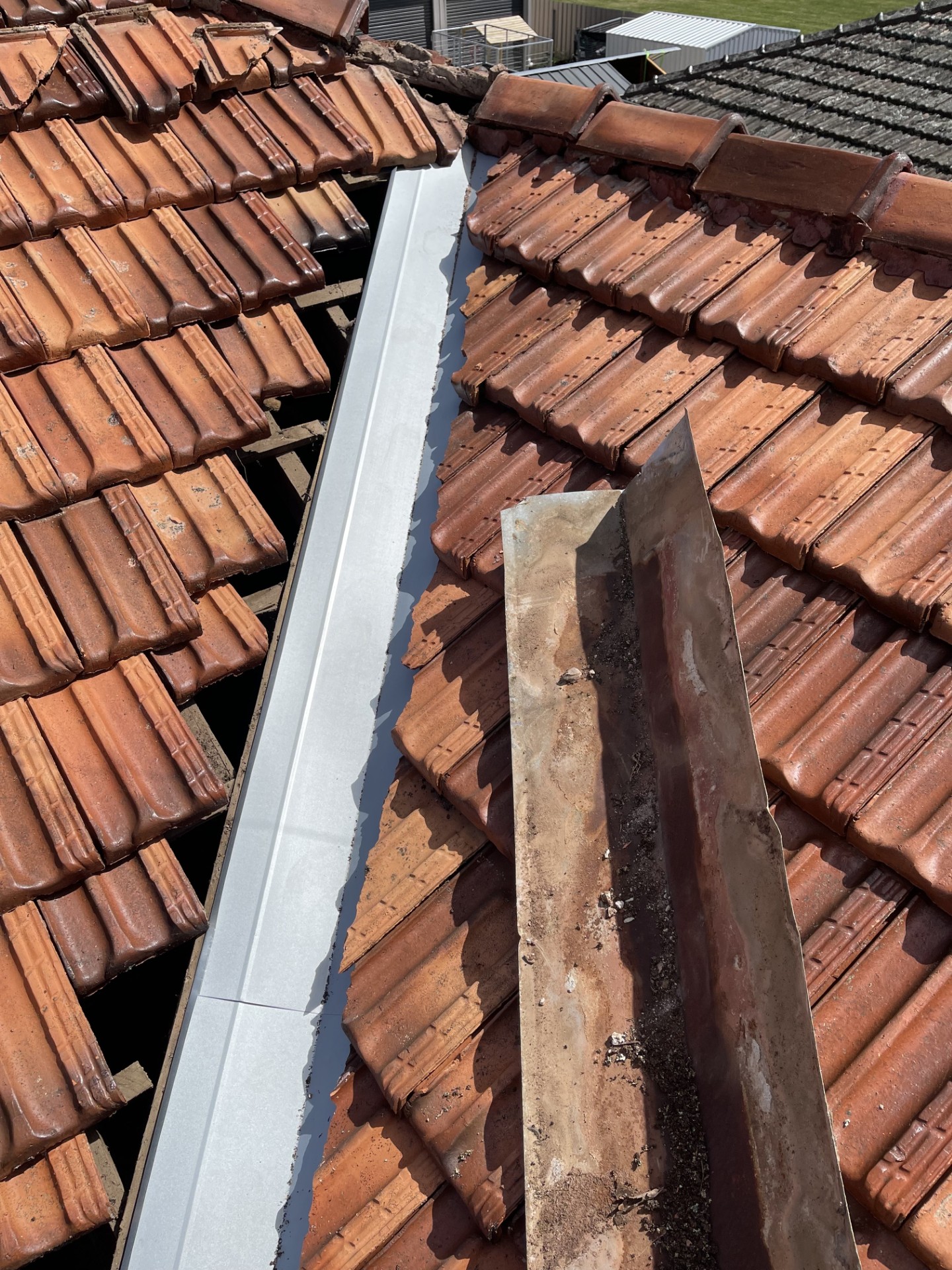 The roof of a house with a thatched roof