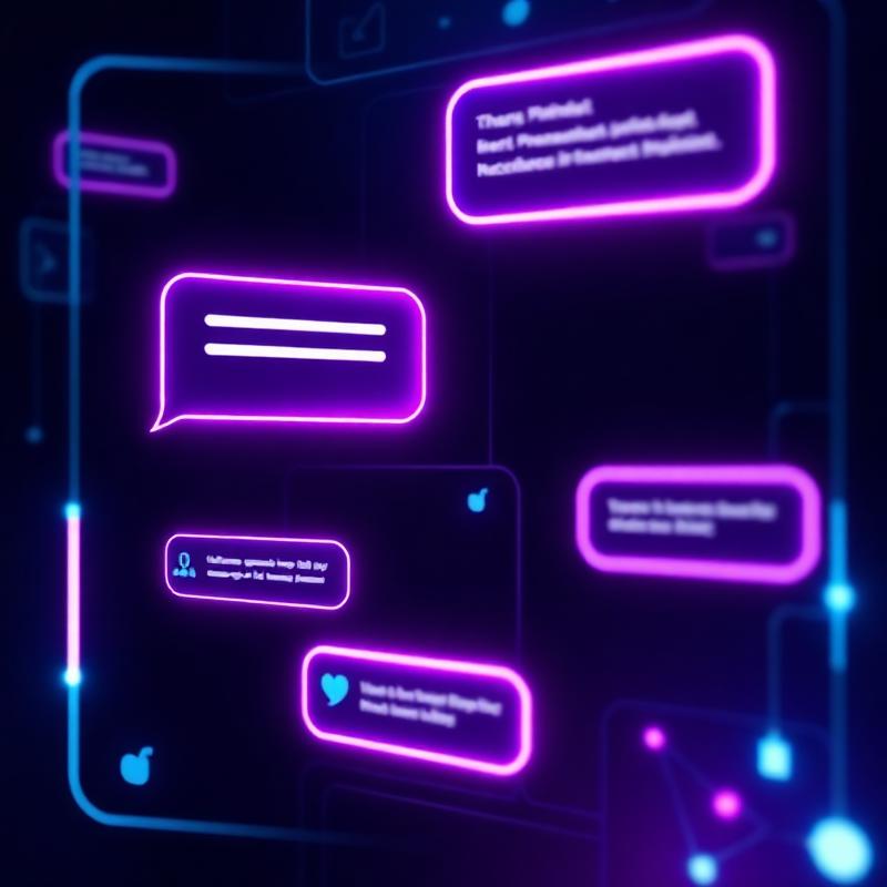 Sleek device showing a live conversation flow with speech bubbles, mint-green accents, high-key lighting and shallow depth-of-field to emphasize the chatbot product.