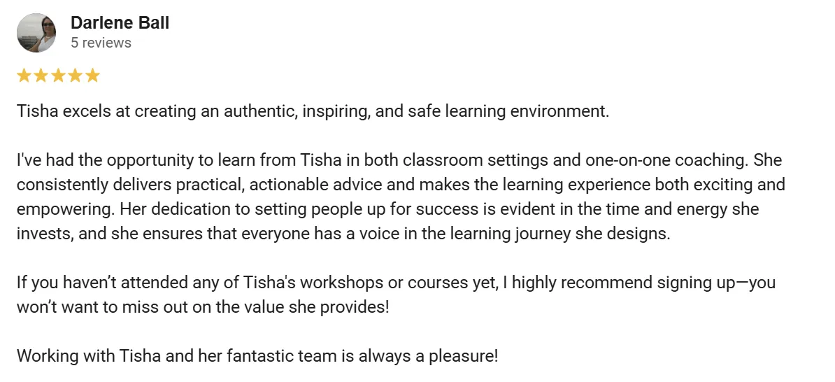 Google review from Darlene Ball