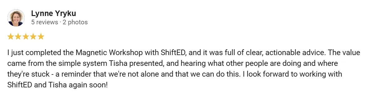 Google review from Lynne Yryku