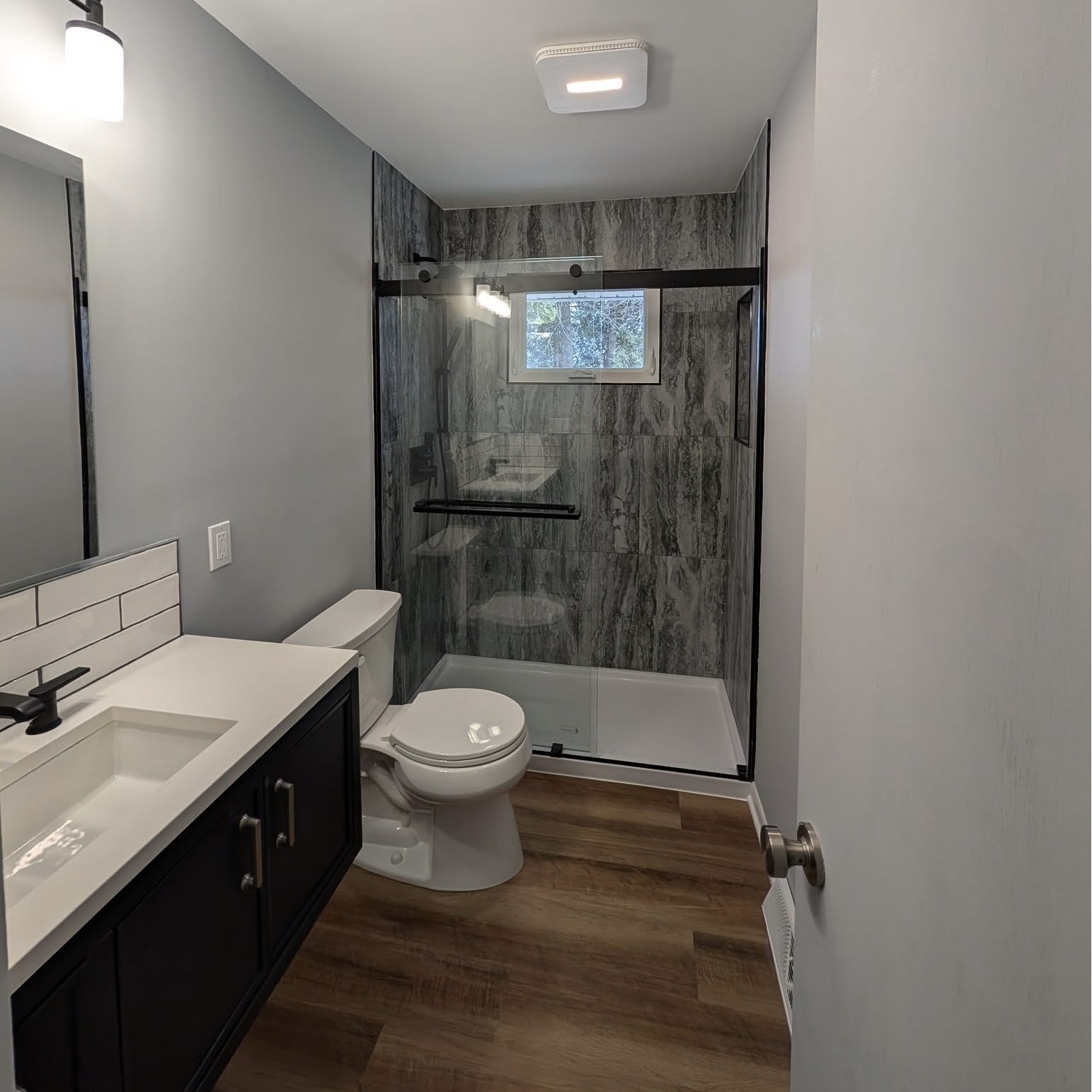 Modern walk-in shower remodel in Cedarburg WI by Agility Handyman