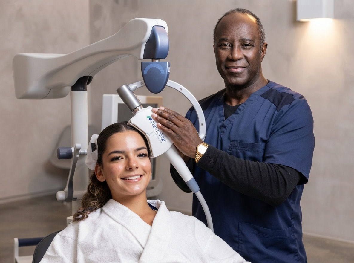 TMS transcranial magnetic stimulation therapy session at Casa Privée Miami