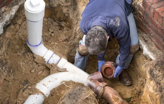 jacksonville septic tank repair due to damage from an old pipe and replacing it with PVC piping