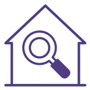 magnifying glass house icon