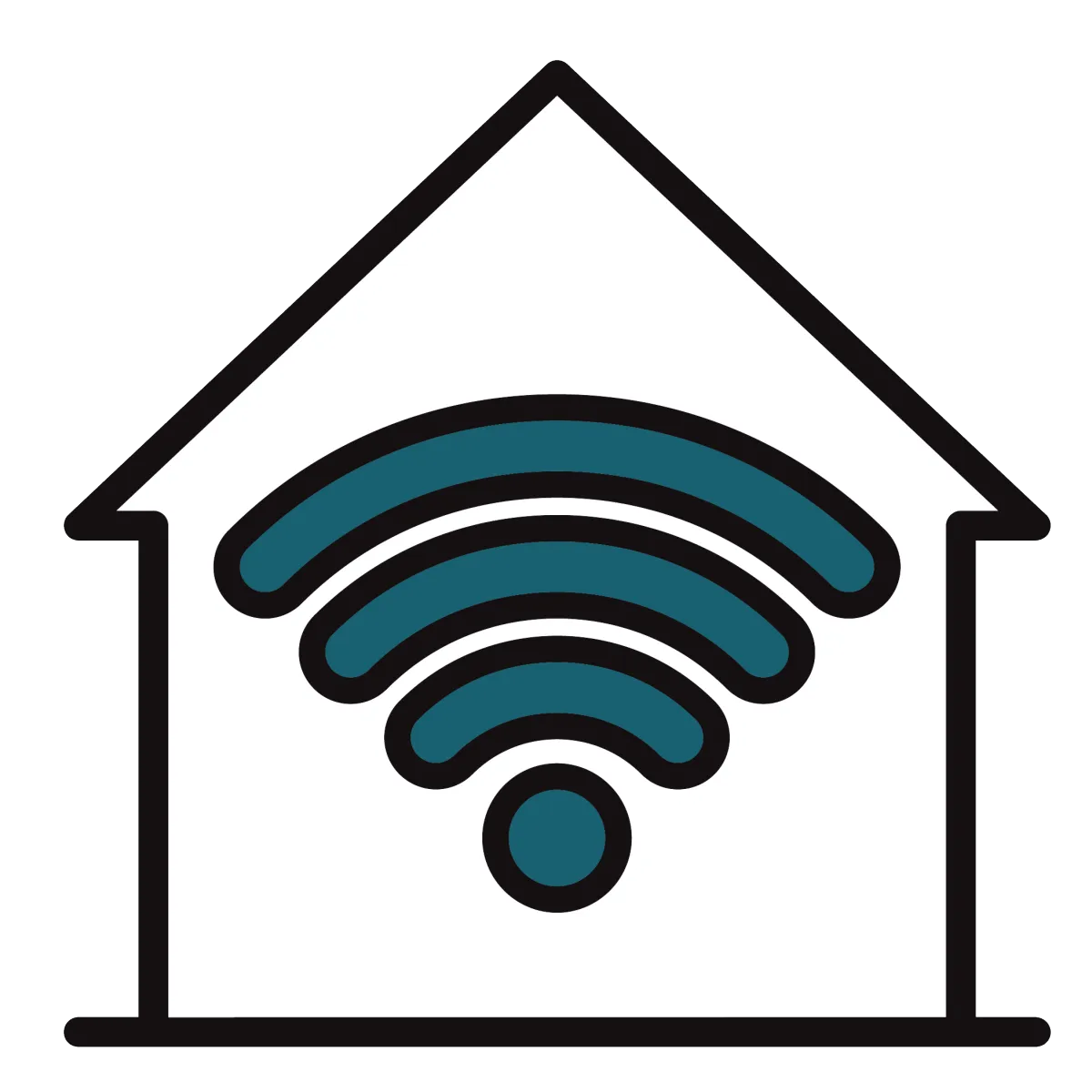 wifi sinals inside house icon