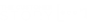 White logo of the customer story with a camera illustration to the right of it, with play, stop and record buttons on the front