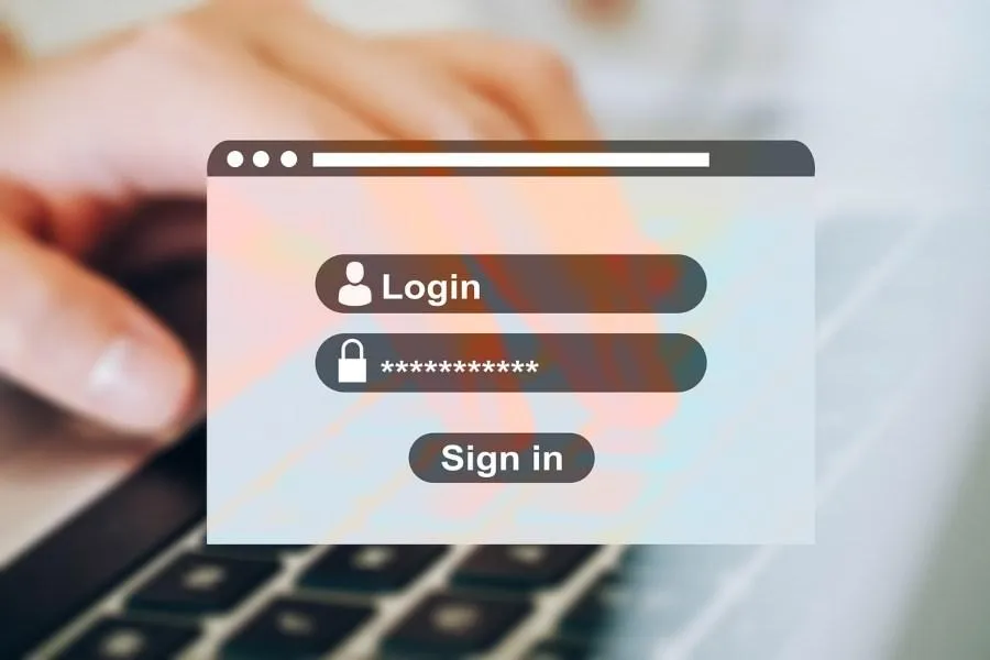 Example of an employee login screen