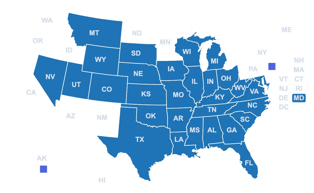 Health Insurance by LaRose is licensed in the blue states