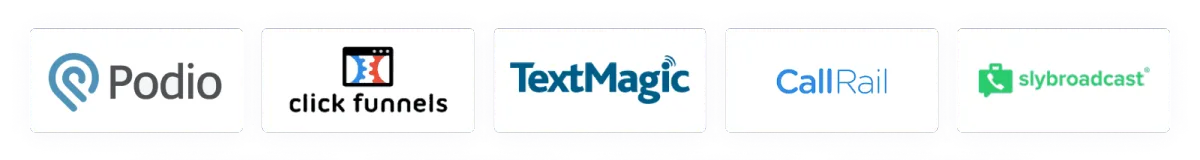 Podio, ClickFunnels, Textmagic, Callraill, Slybroadcast