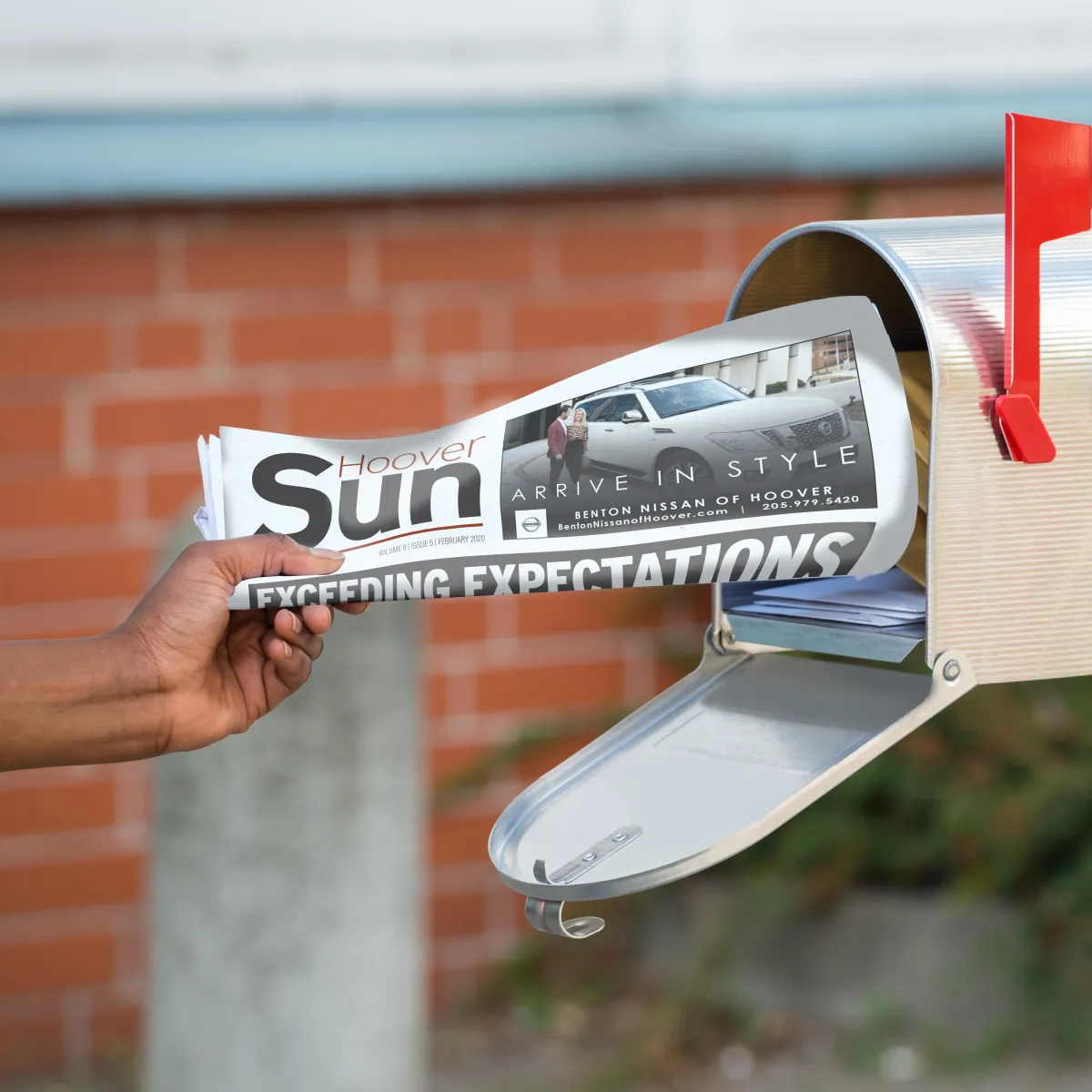 Hoover Sun Birmingham AL newspaper in mailbox