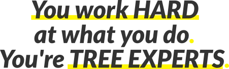 You work hard at what you do tree experts removal business