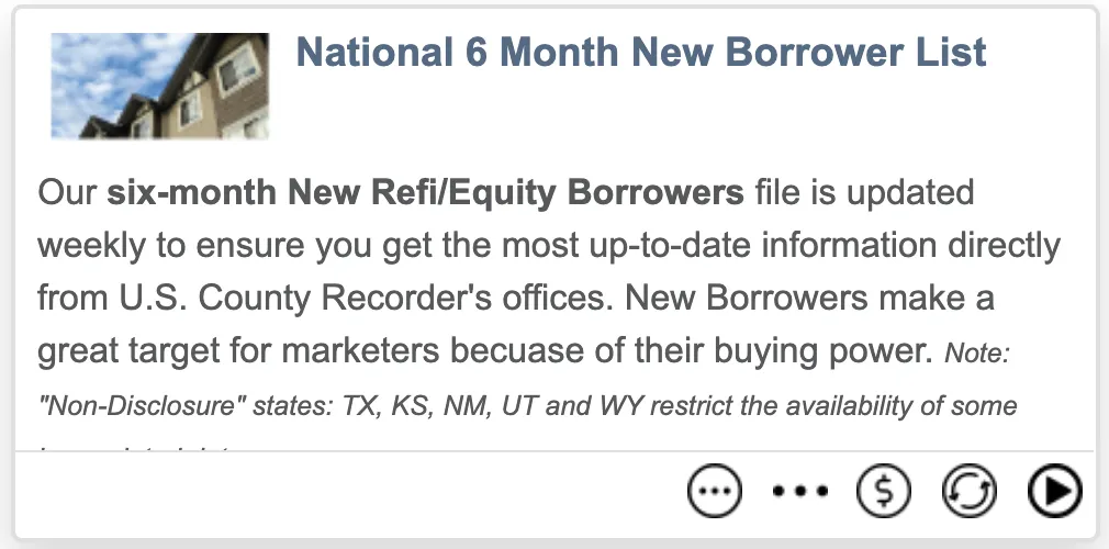 National 6 Month ﻿New Borrowers List