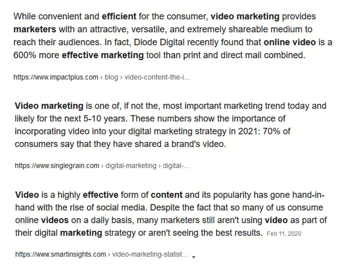 video marketing statistics from google