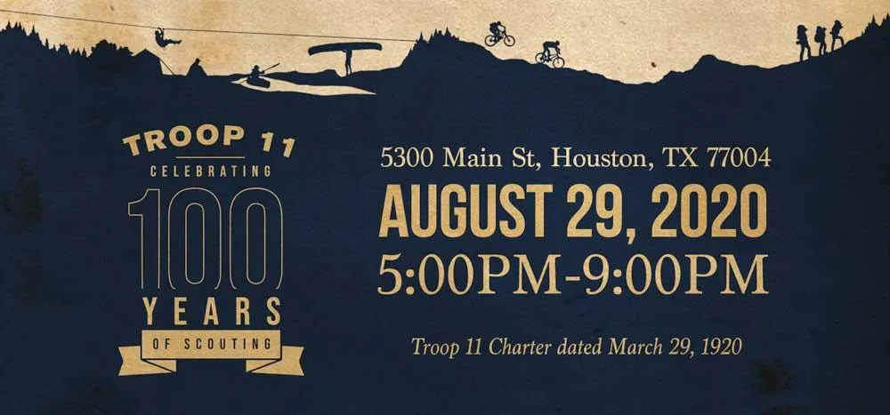 Troop 11 Banner Invite for 100 Year Anniversary