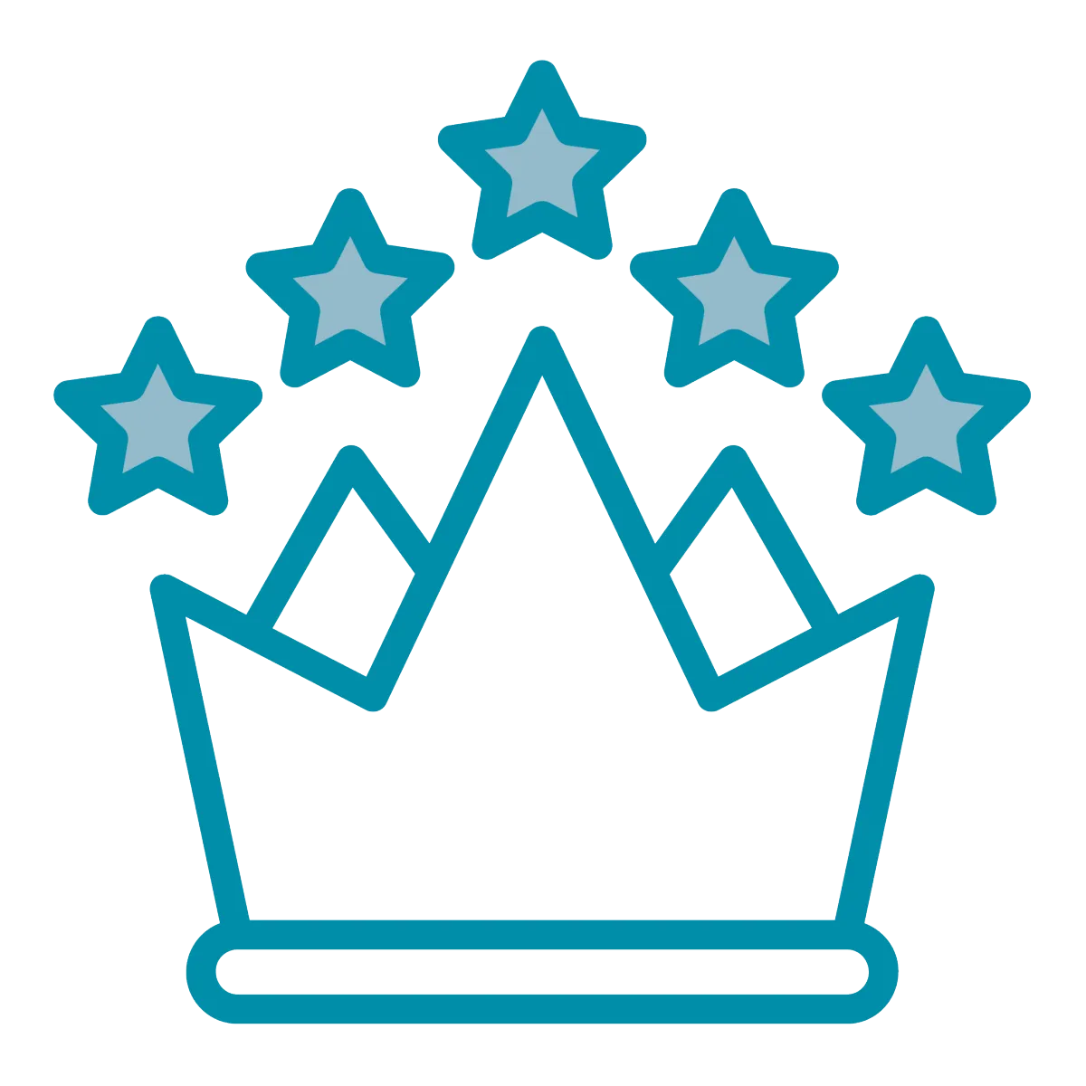 crown icon with 5 stars hovering above it