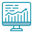 computer with chart and arrow up