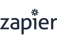 Logo de Zapier en color negro sobre fondo blanco.