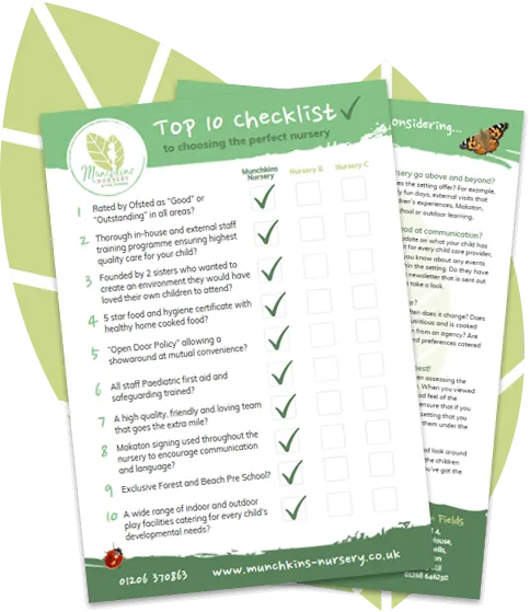 free top 10 checklist from Munchkins Nursery