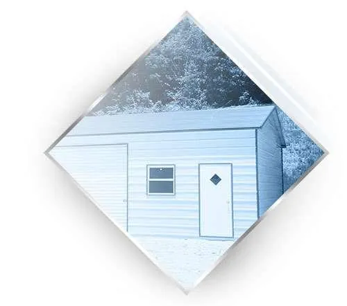 Metal building garage and workshop.