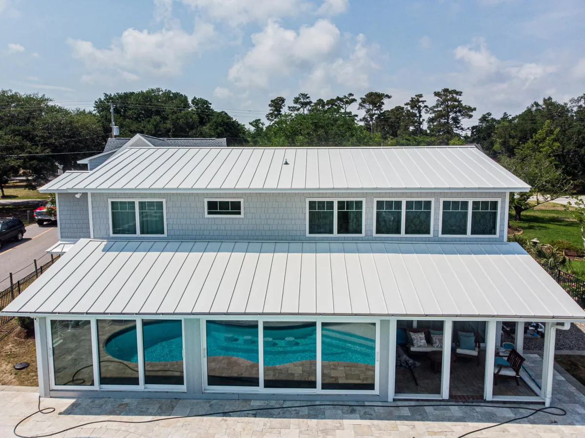 Aluminum roof installation in Hampstead north Carolina