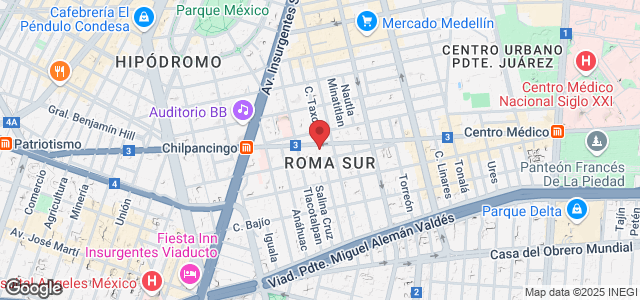 Av. Baja California 180, Roma Sur, Cuauhtémoc, 06760 Ciudad de México, CDMX, México