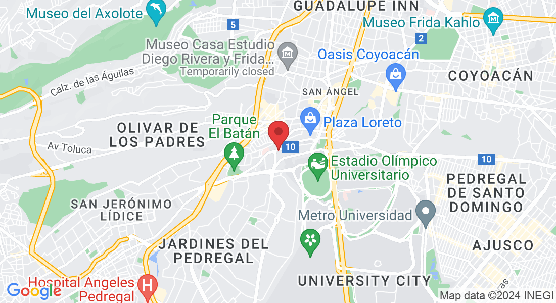 Rio de la Magdalena 326, Tizapán San Ángel, Loreto y Campamento, Álvaro Obregón, 01090 Ciudad de México, CDMX, Mexico