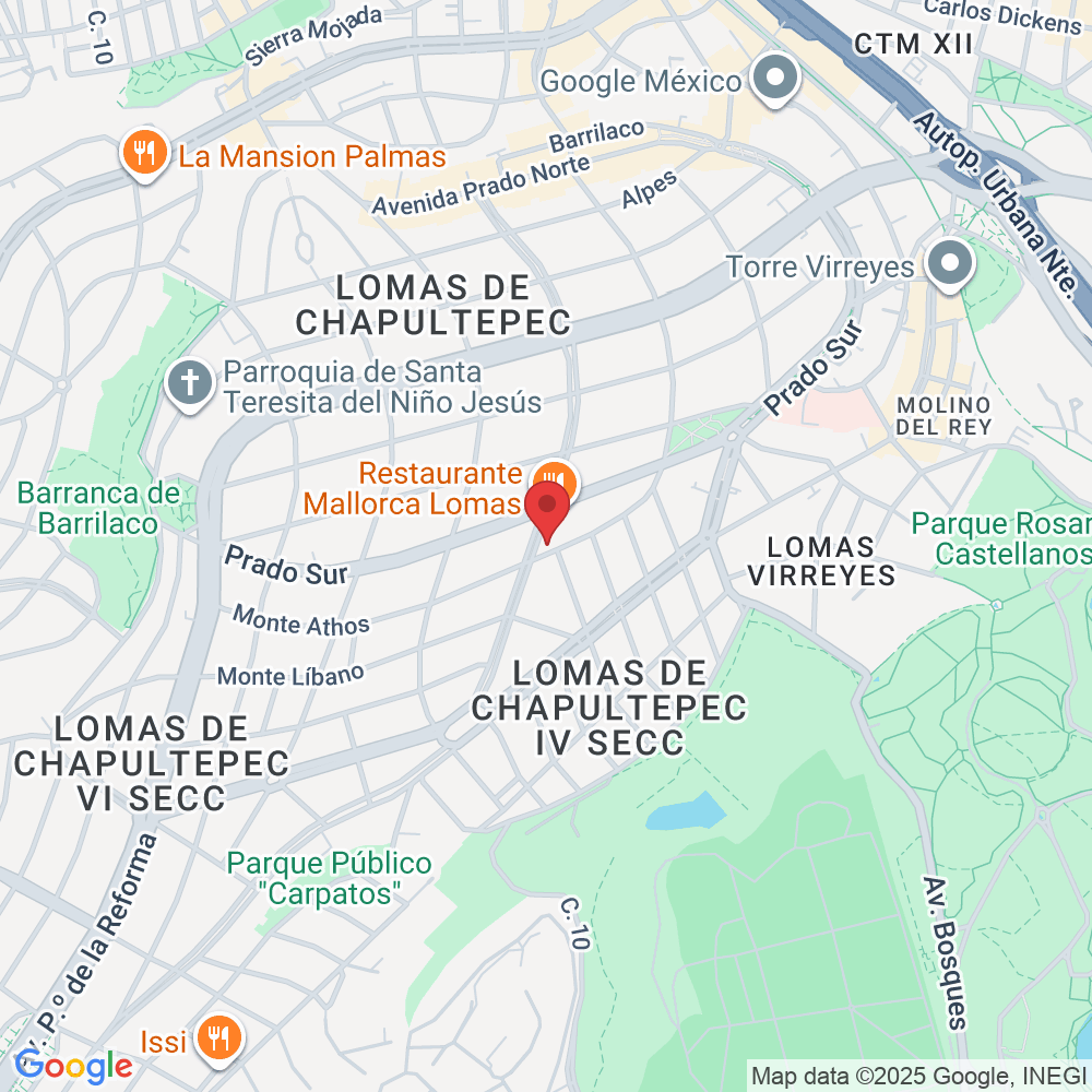 Av. Explanada 730, Lomas - Virreyes, Lomas de Chapultepec, Miguel Hidalgo, 11000 Ciudad de México, CDMX, Mexico