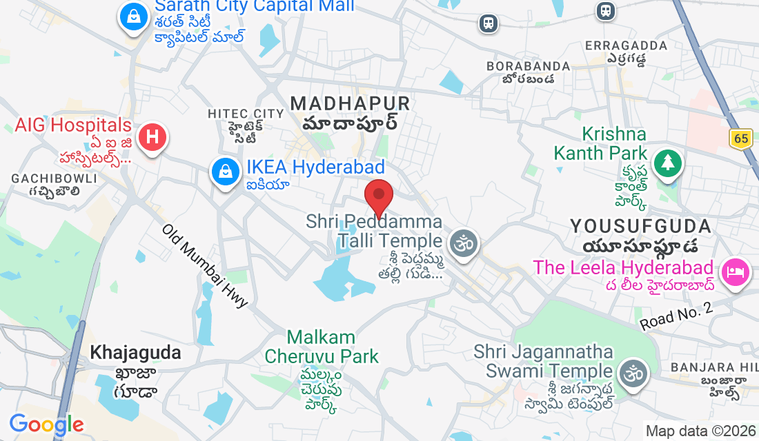Hi Tech city, 3-225, Kavuri Hills Rd, CBI Colony, Madhapur, Hyderabad, Telangana 500033, India