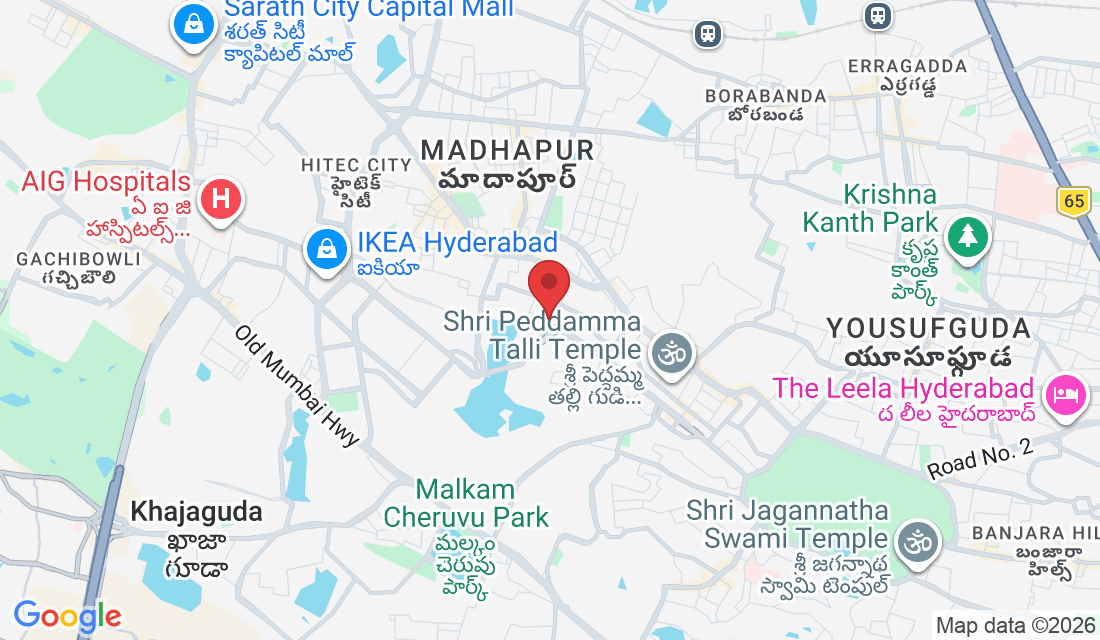 Hi Tech city, 3-225, Kavuri Hills Rd, CBI Colony, Madhapur, Hyderabad, Telangana 500033, India