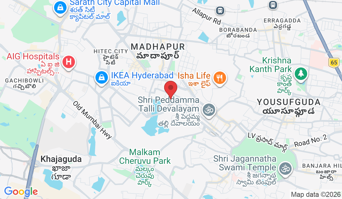 Hi Tech city, 3-225, Kavuri Hills Rd, CBI Colony, Madhapur, Hyderabad, Telangana 500033, India