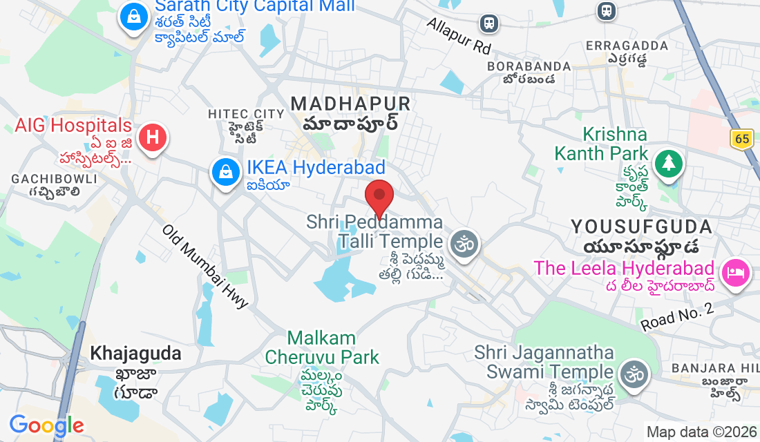 Hi Tech city, 3-225, Kavuri Hills Rd, CBI Colony, Madhapur, Hyderabad, Telangana 500033, India