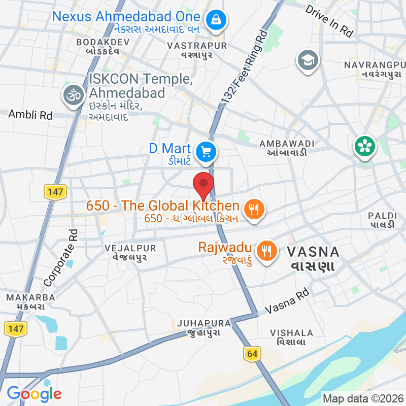 Shangrila Arcade, 108, nr. Shyamal Cross Road, Satellite, Ahmedabad, Gujarat 380015, India