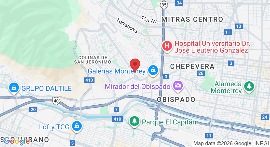 Blvd. Puerta del Sol 261A, Colinas de San Jerónimo 1o. Sector, 64634 Monterrey, N.L., México