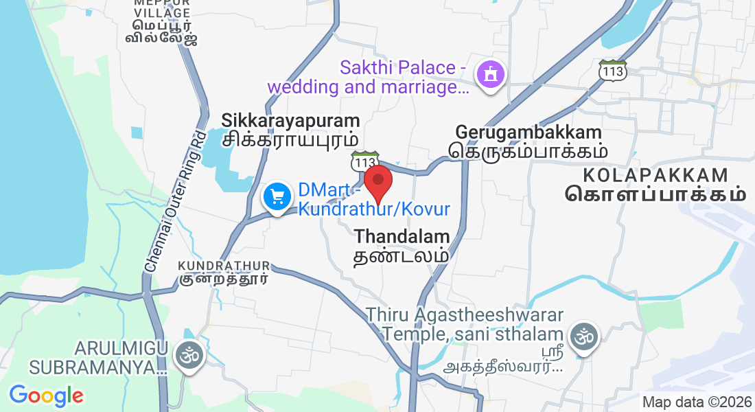 156, MARUTHAM STREET, Kovur, Shree Kumaran Nagar, KOVUR, Chennai, Tamil Nadu 600128, India
