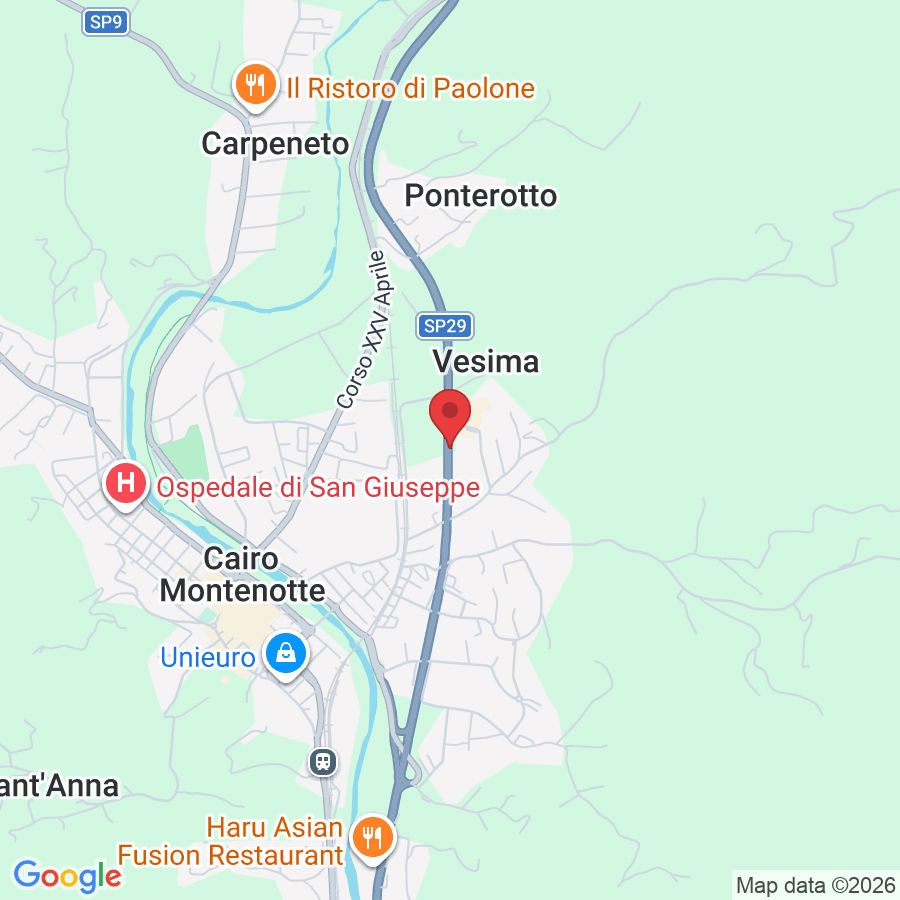 Corso Brigate Partigiane, 28, 17014 Cairo Montenotte SV, Italia