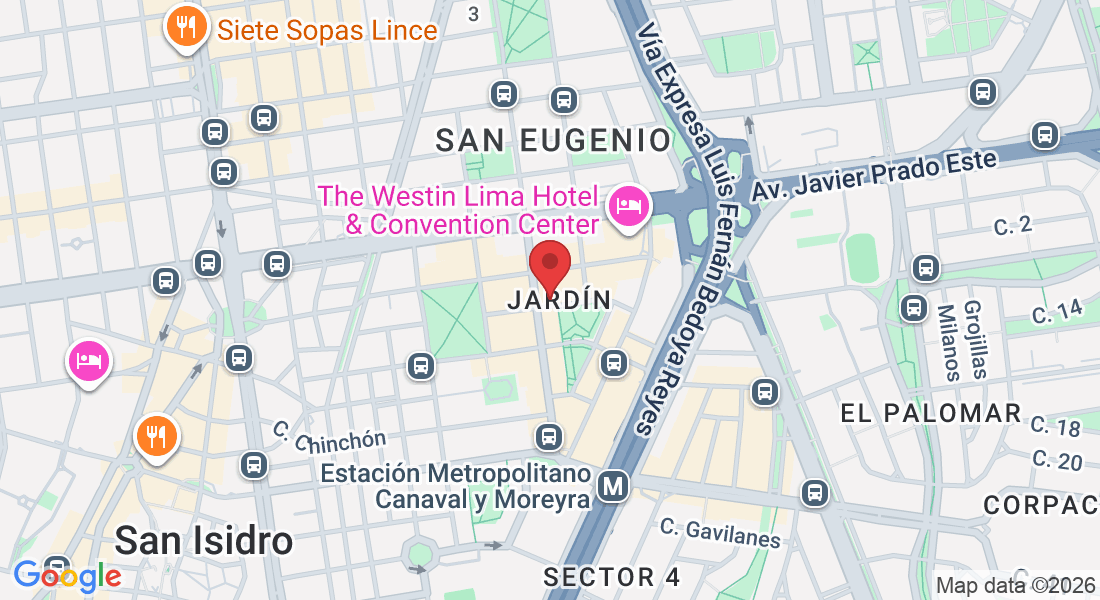 C. Dean Valdivia 227, San Isidro 15046, Perú