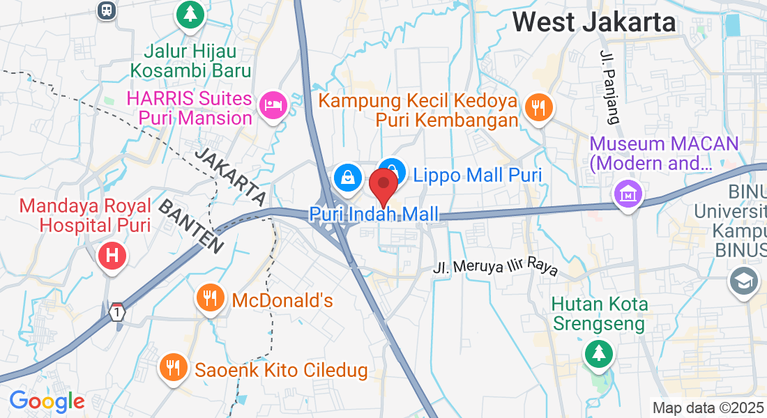 RP5Q+R48 Gedung CNI Puri, Kembangan Sel., Kec. Kembangan, Kota Jakarta Barat, Daerah Khusus Ibukota Jakarta 11610, Indonesia