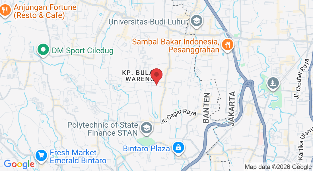 Jl. Bambu No.A30, RT.09/RW.05, Jurang Manggu Tim., Kec. Pd. Aren, Kota Tangerang Selatan, Banten 15152, Indonesia