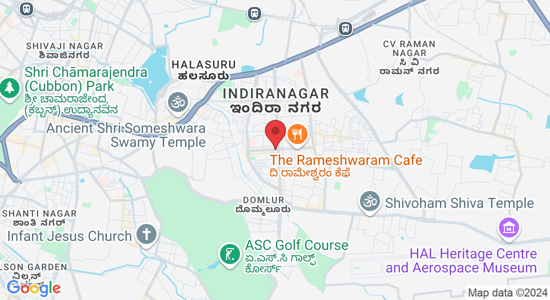JK Plaza, No 788, 1st Floor, Indiranagar, 12 th main, 100 Feet Rd, 2nd Stage, HAL 2nd Stage, Doopanahalli, Indiranagar, Bengaluru, Karnataka 560038, India