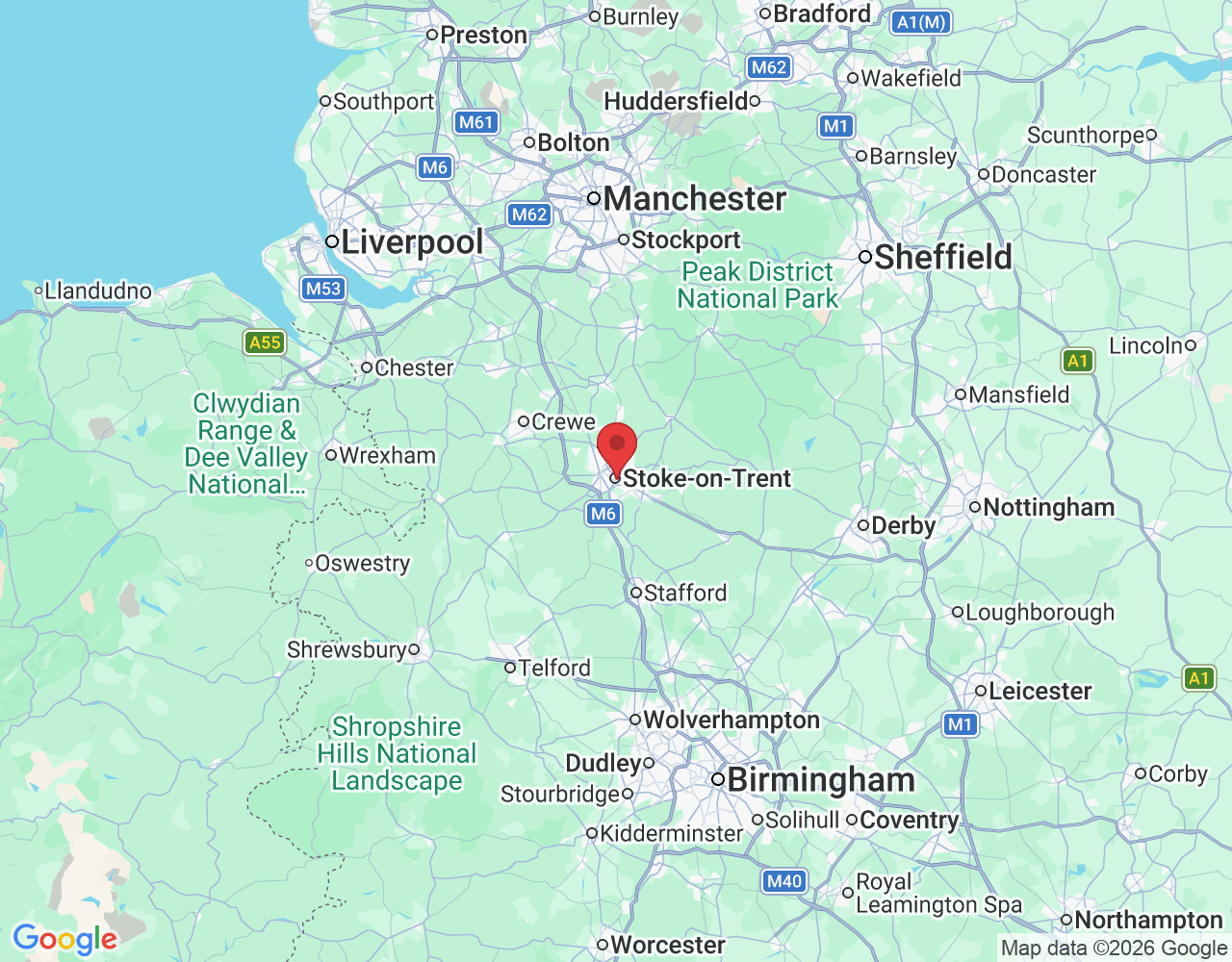 Whieldon Rd, Old Whieldon Rd, Stoke-on-Trent ST4 4HW, UK