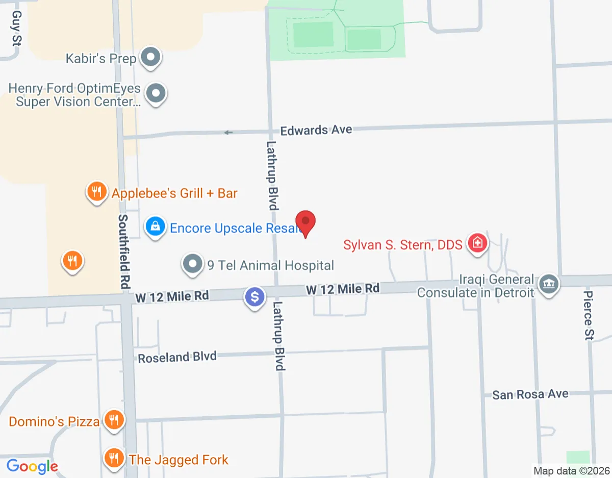 17348 W 12 Mile Rd suite 104, Southfield, MI 48076, USA