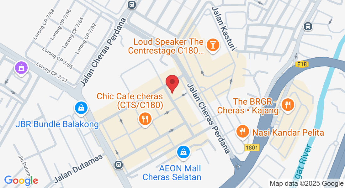 No.102-1(First floor, Jalan Dataran Cheras 5, Cheras Traders square, 43200 Balakong, Selangor, Malaysia