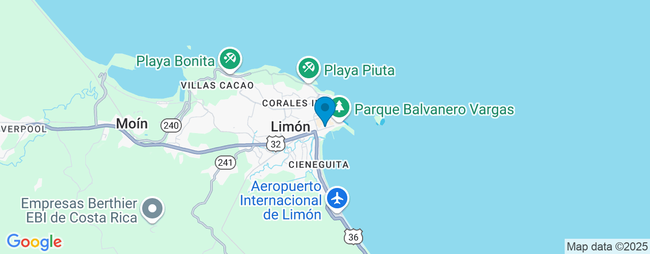 150 metros sur de la Catedral Católica en Limón Centro, Limón, 70101, Costa Rica