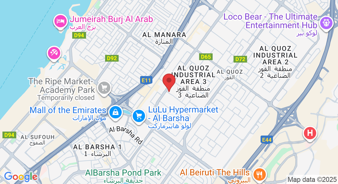 19 D Street, Opposite Dubai Driving center Gate 2, Al Quoz Ind Area 3, Dubai, United Arab Emirates, PO Box - Dubai - القوز - منطقة القوز الصناعية 3 - دبي - United Arab Emirates