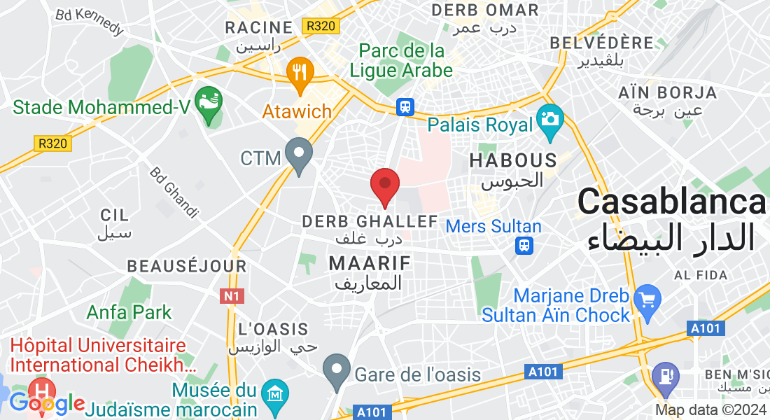 Bd Abdelmoumen, Casablanca 20250, Maroc