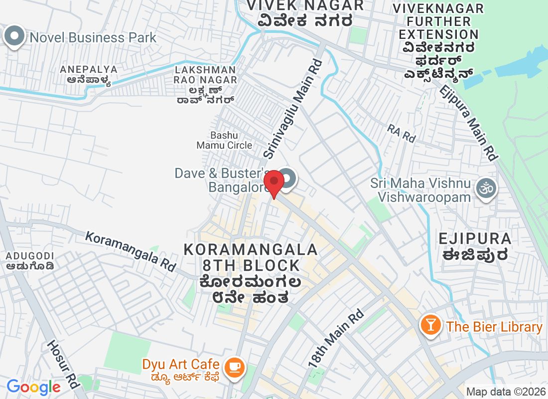1, 80 Feet Rd, near Passport Office, Koramangala 8th Block, Koramangala, Bengaluru, Karnataka 560095, India