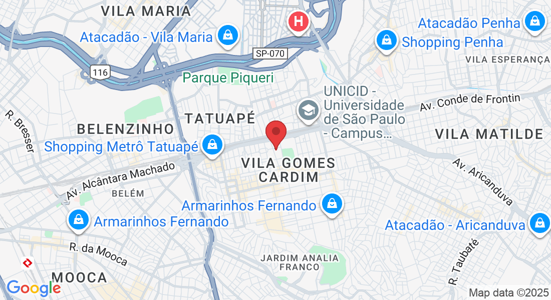 R. Vilela, 665 - Tatuapé, São Paulo - SP, 03314-000, Brasil