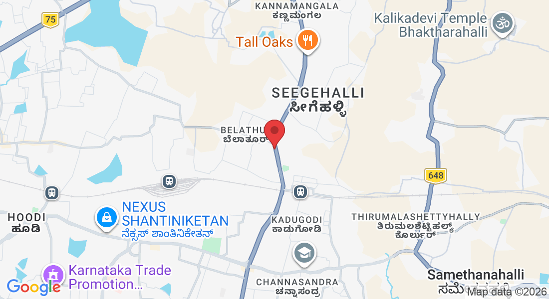 2nd Floor, 921, Whitefield - Hoskote Rd, next to KFC, Sai Layout, Sai Colony, Belathur, Kadugodi, Bengaluru, Karnataka 560067, India