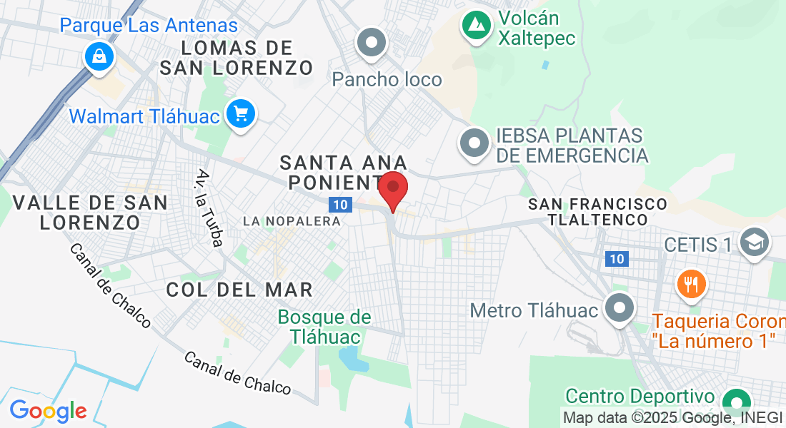 Av. Tlahuac 5882, Santa Ana Poniente, Tláhuac, 13300 Ciudad de México, CDMX, México
